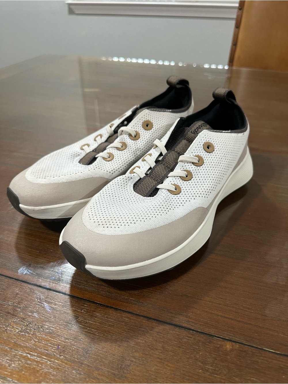 Allbirds Tree Runner Go Utility Sneakers Natural White, Rustic Brown Womans 10